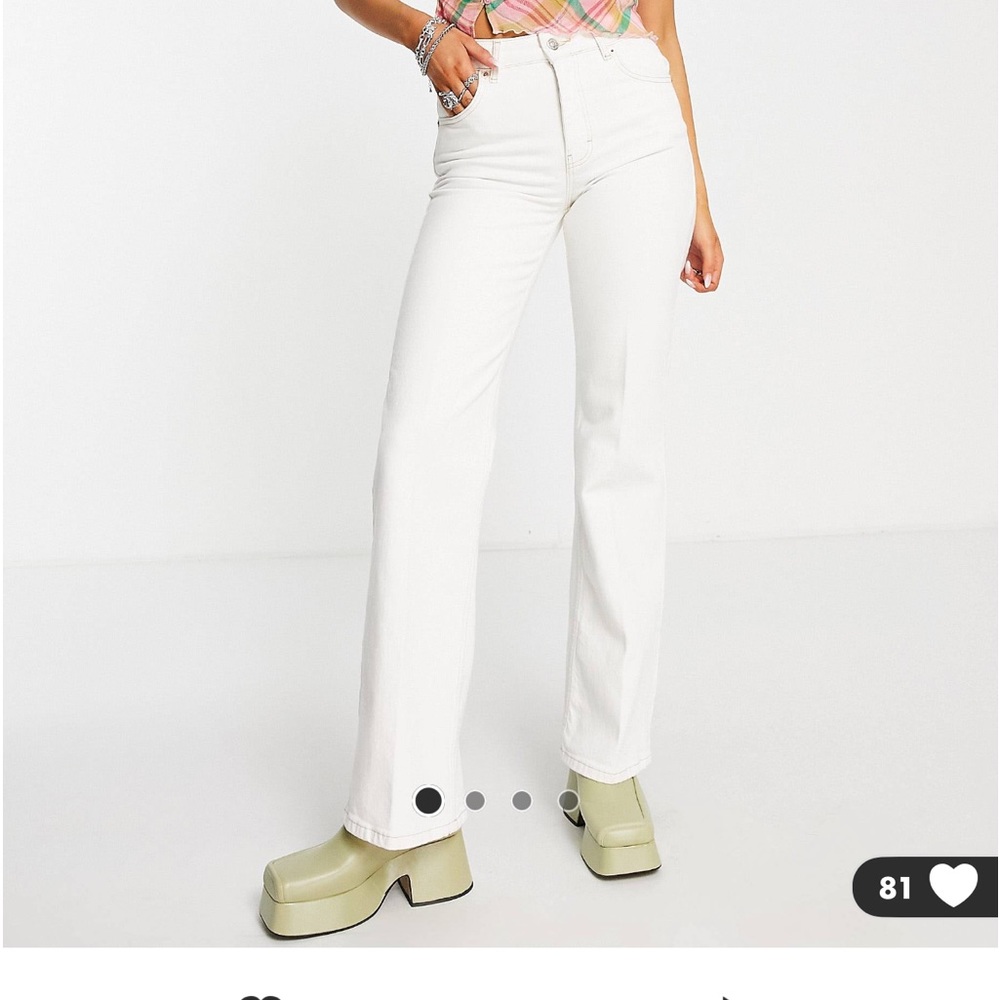 Topshop relaxed flare jeans in white NWT sz 30x30